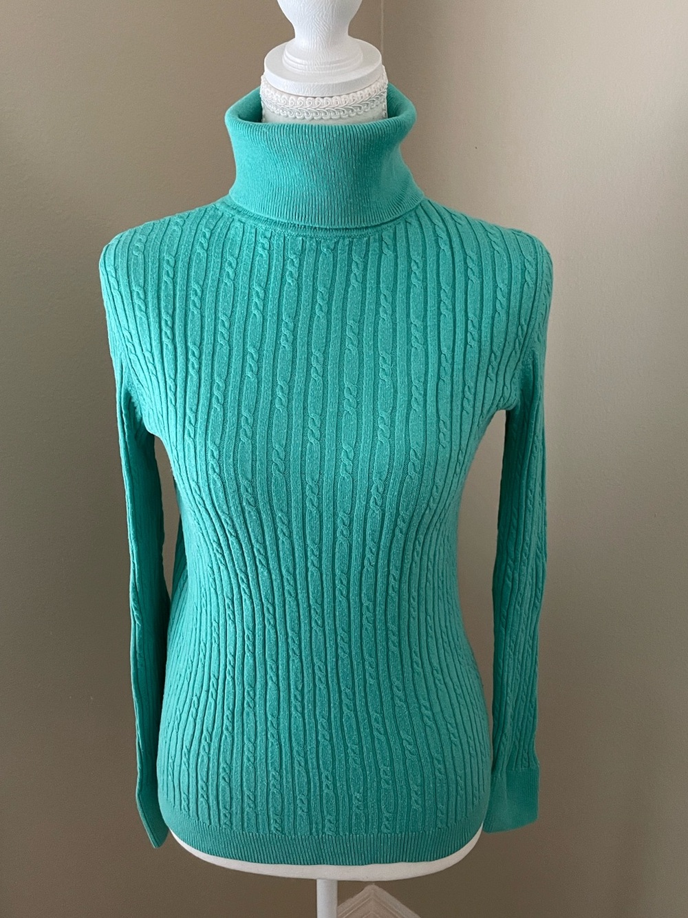 Talbots Cable Knit Turtleneck Sweater